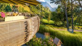 Adlernest in het Park Hotel Sonnenhof met uitzicht op het kasteel van Vaduz