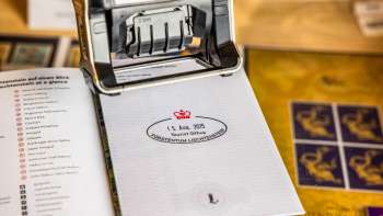 Souvenirstempel, verkrijgbaar in het Liechtenstein Center